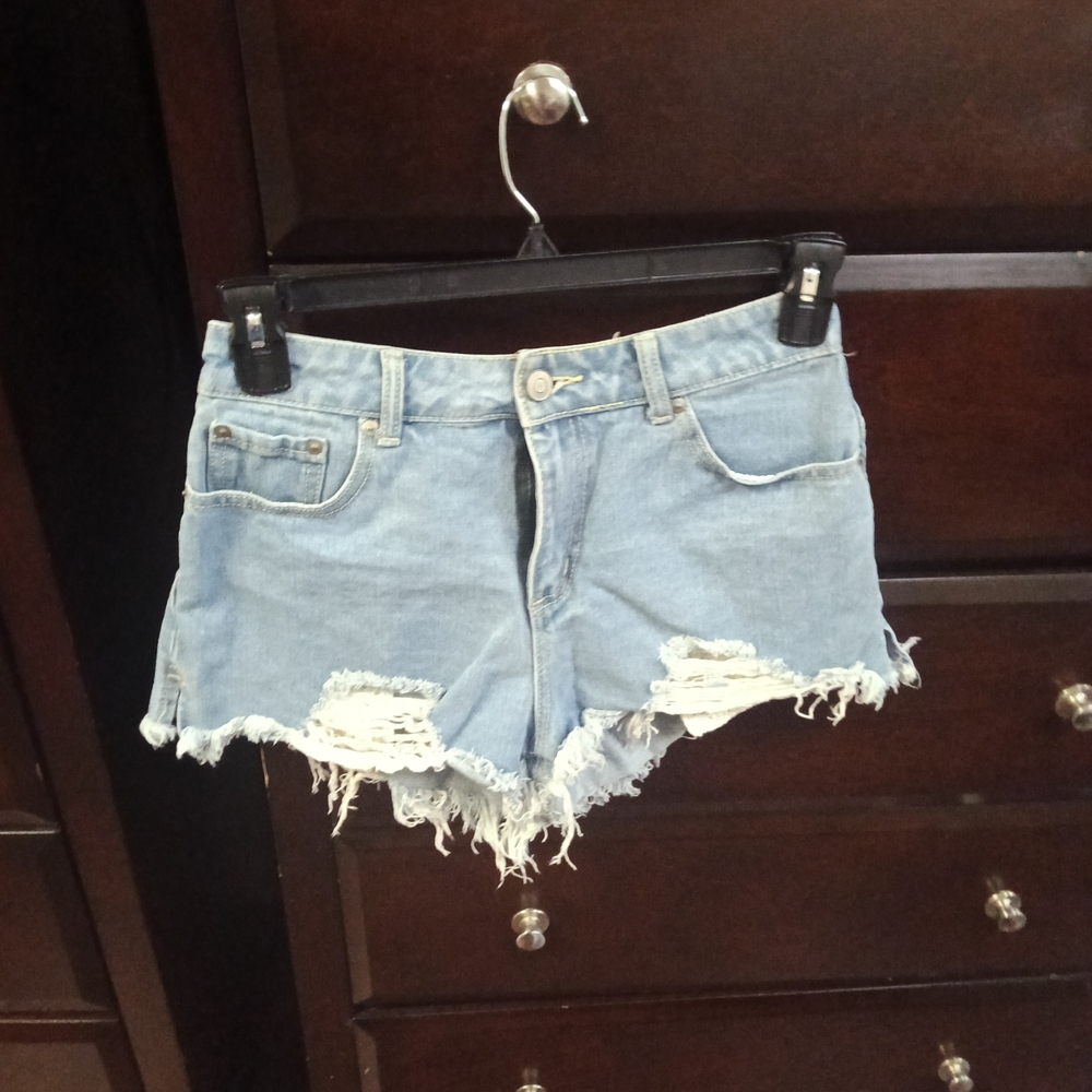 Hot Kiss Light Blue Distressed Jean Shorts